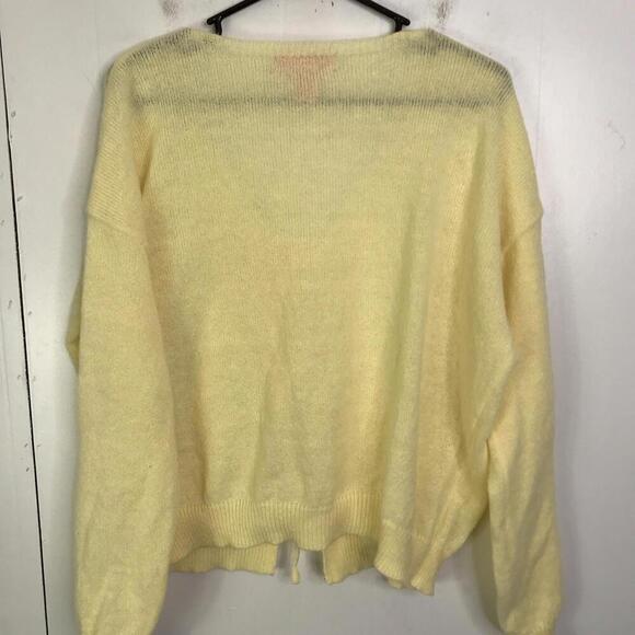 Coco Shay Sweater Womens M Cardigan Bows Butter Yellow Soft Ballet Coquette - Picture 7 of 7